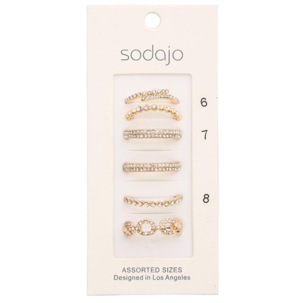 SODAJO ASSORTED RHINESTONE RING SET