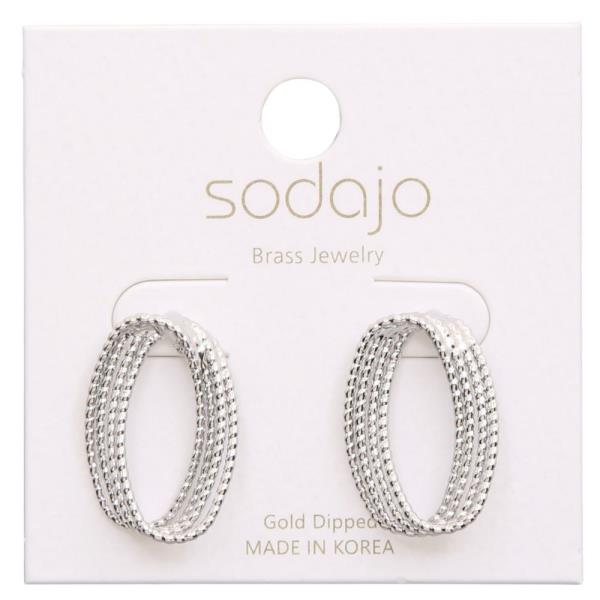 SODAO TEXTURED OVAL GOLD DIPPED EARRING