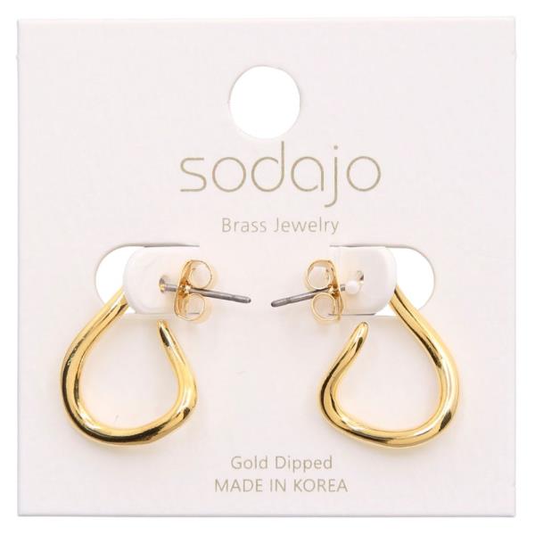 SODAJO OPEN LOOP GOLD DIPPED EARRING