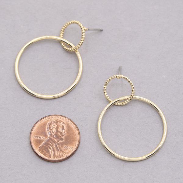SODAJO DOUBLE CIRCLE LINK GOLD DIPPED EARRING