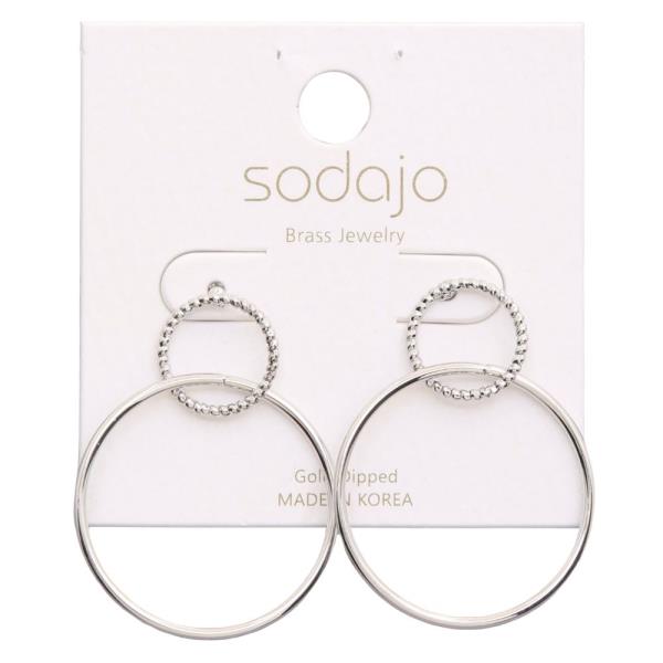 SODAJO DOUBLE CIRCLE LINK GOLD DIPPED EARRING