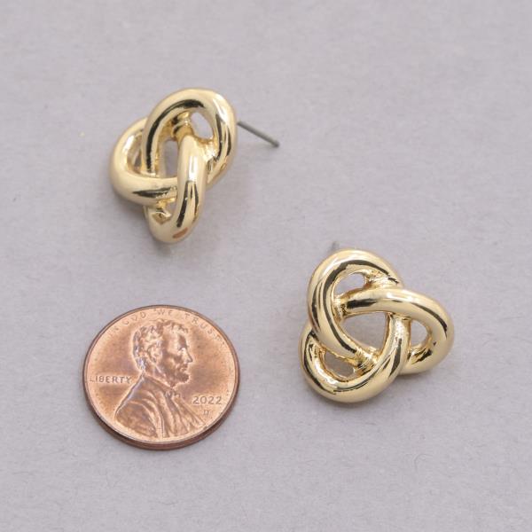 SODAJO KNOT GOLD DIPPED STUD EARRING