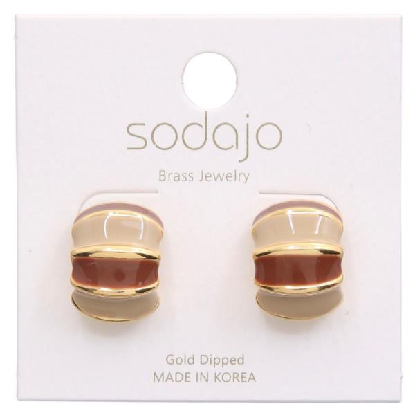 SODAJO TWO TONE GOLD DIPPED EARRING