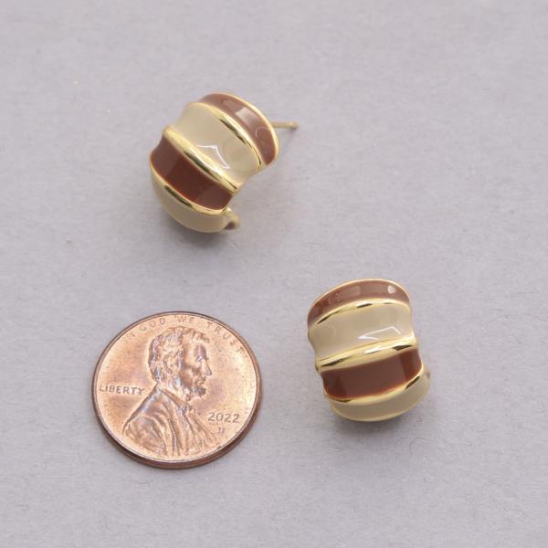 SODAJO TWO TONE GOLD DIPPED EARRING