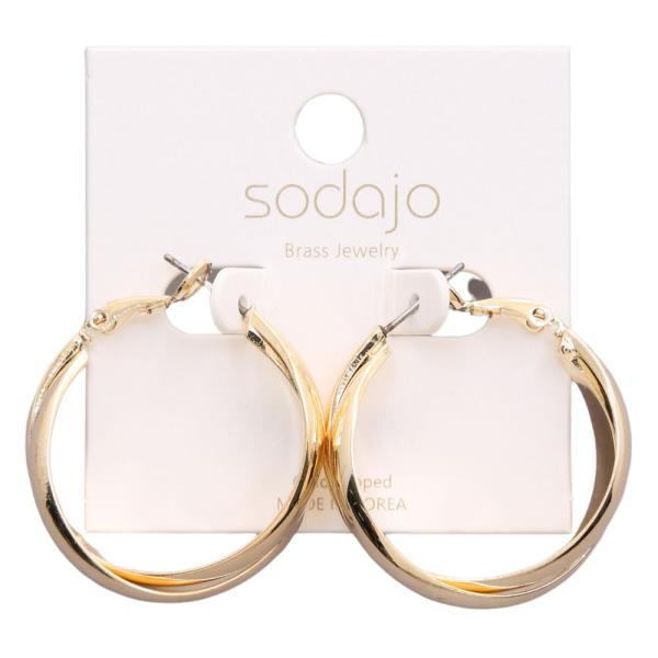 SODAJO DOUBLE HOOP GOLD DIPPED EARRING