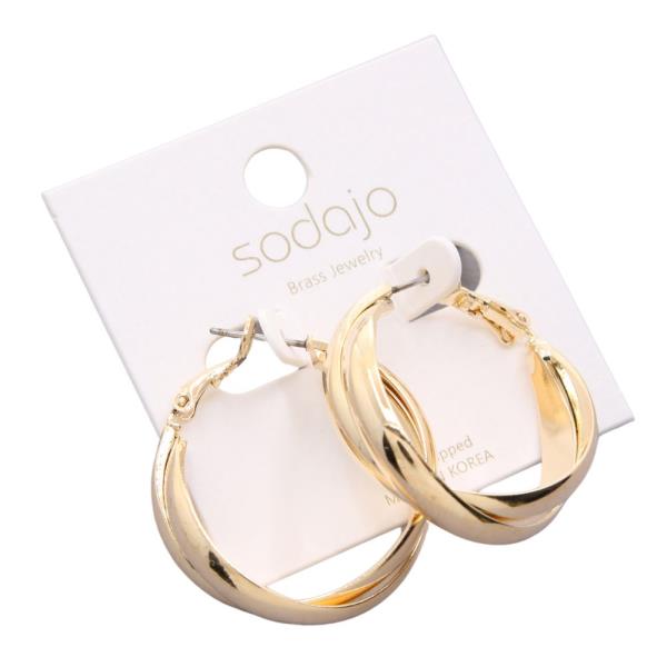 SODAJO DOUBLE HOOP GOLD DIPPED EARRING