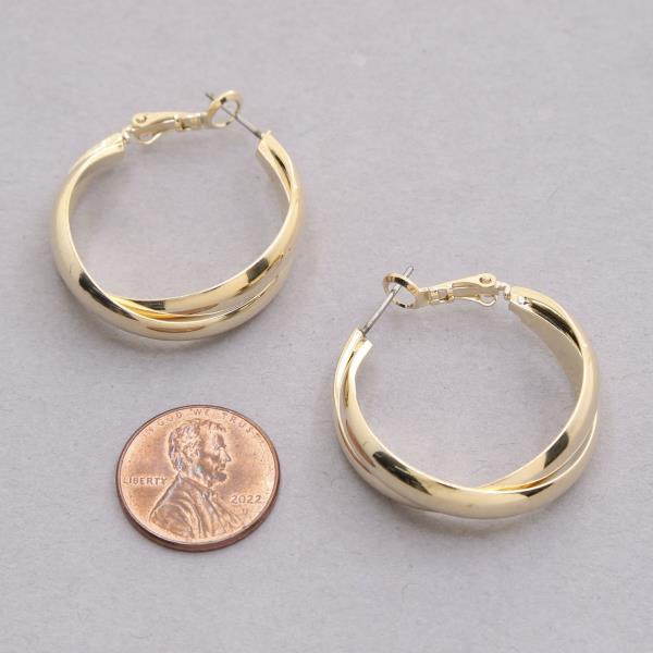SODAJO DOUBLE HOOP GOLD DIPPED EARRING