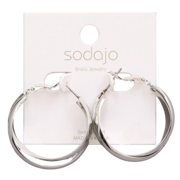 SODAJO DOUBLE HOOP GOLD DIPPED EARRING