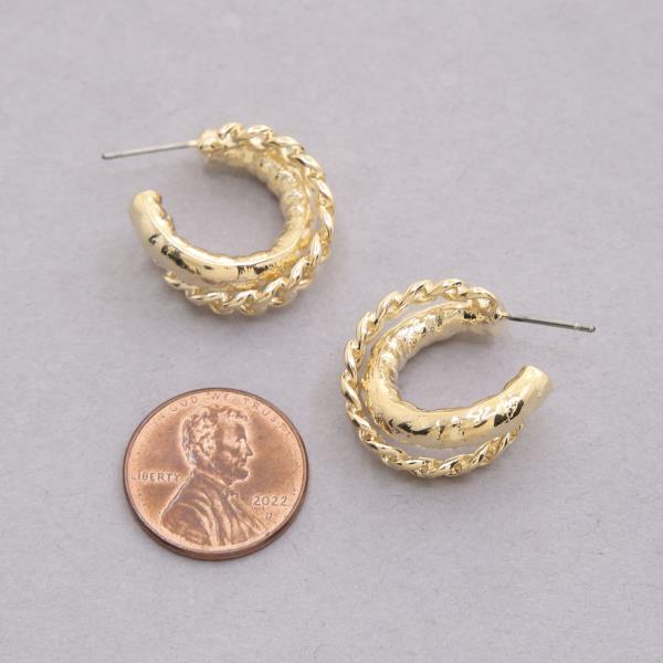 SODAJO DOUBLE OPEN HOOP GOLD DIPPED EARRING