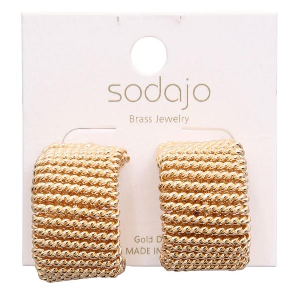 SODAJO CURVE METAL GOLD DIPPED EARRING