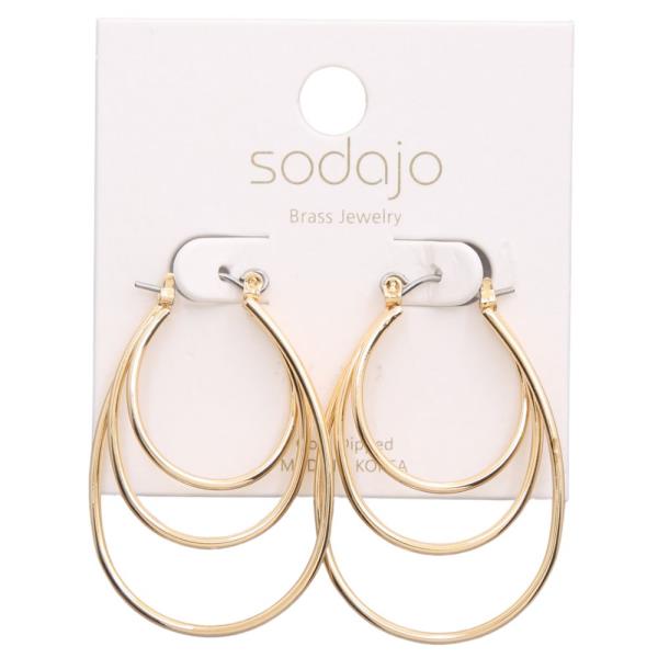 SODAJO TRIPLE TEARDROP METAL DANGLE EARRING