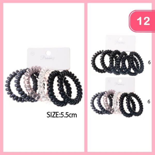 SPIRAL HAIR TIE (12 UNITS)