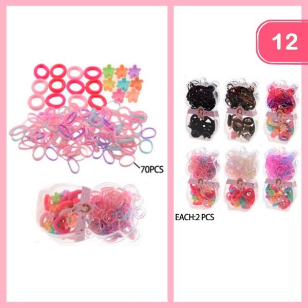 RUBBER HAIR TIES (12 UNITS)