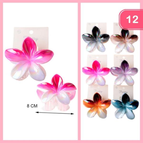 FLOWER HAIR CLAW CLIP (12 UNITS)