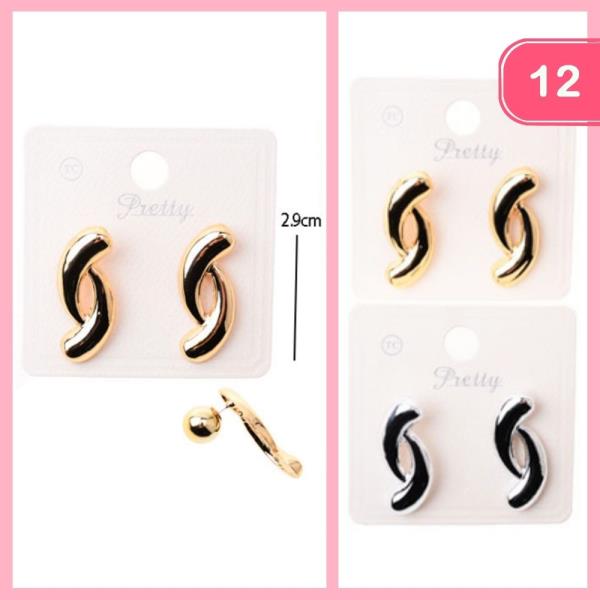 TWIST METAL EARRINGS (12 UNITS)