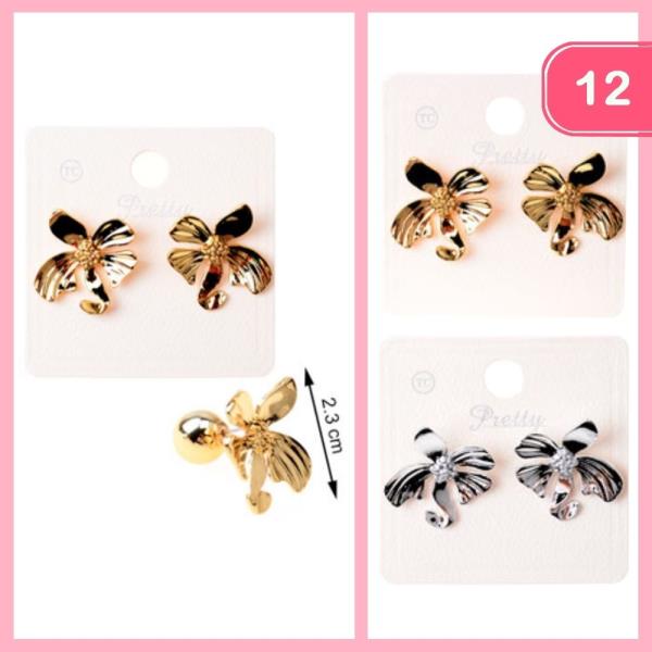 METAL FLOWER POST EARRING (12 UNITS)