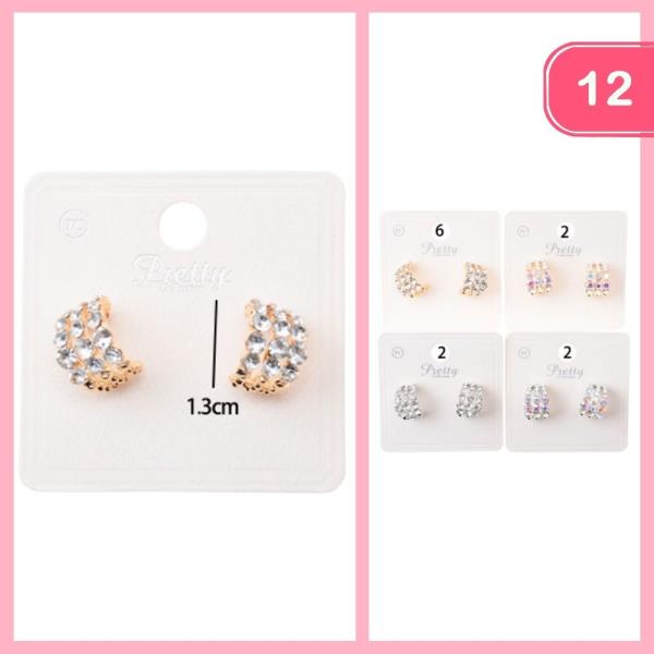 RHINESTONE HUGGIE EARRING (12 UNITS)