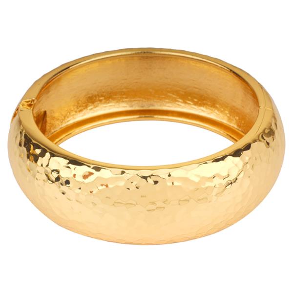METAL TEXTURE BANGLE HINGE BRACELET