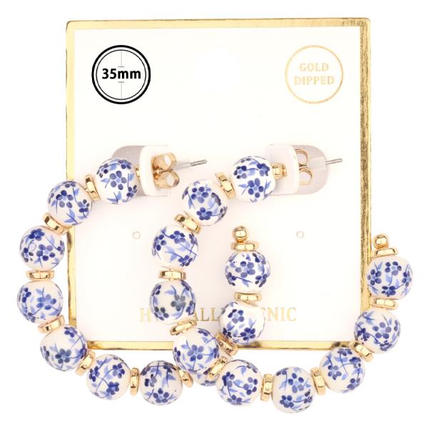 CERAMIC HOOP EARRING