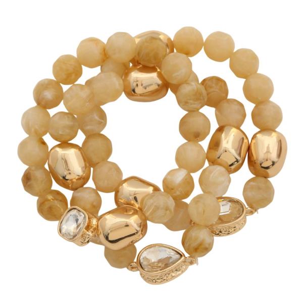 TEARDROP MIXED BEAD BRACELET SET