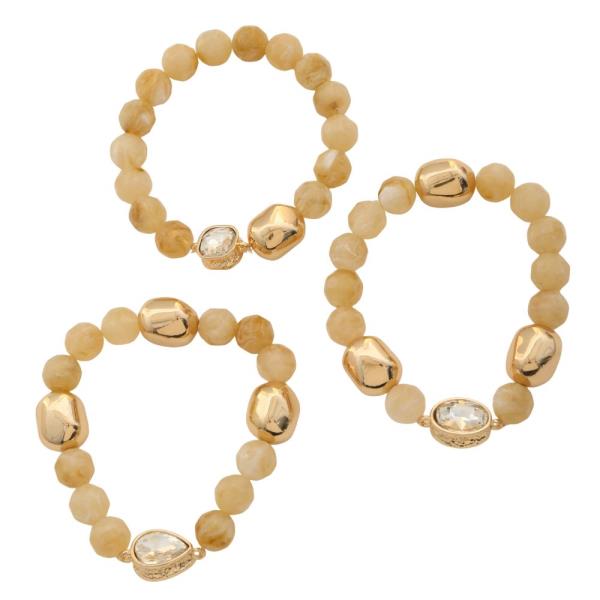 TEARDROP MIXED BEAD BRACELET SET