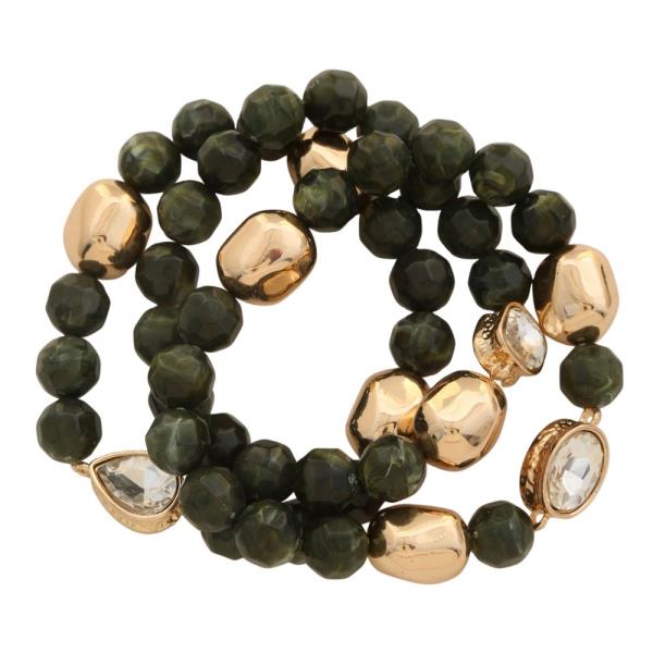 TEARDROP MIXED BEAD BRACELET SET