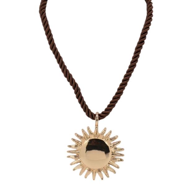 ROPE METAL SUN PENDANT NECKLACE