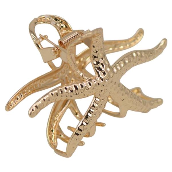 TEXTURED METAL STARFISH HAIR CLAW CLIP