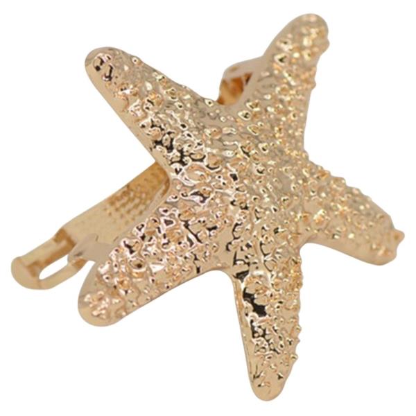 TEXTURED METAL STARFISH SHAPE HAIR CLAW CLIP