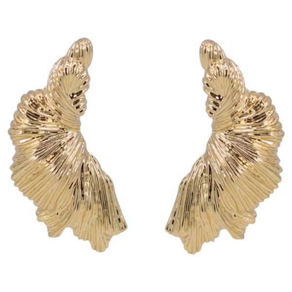 TEXTURED METAL TWISTED ABSTRACT STUD EARRINGS