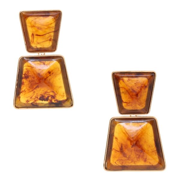 ACETATE GEO SHAPE LINK EARRING