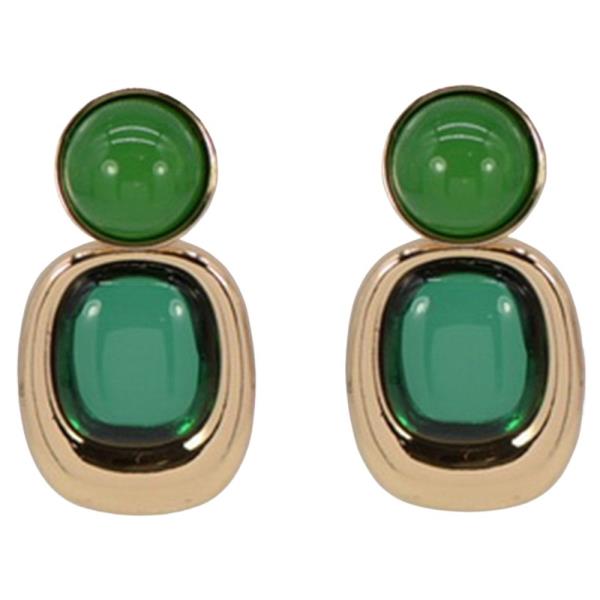 DUAL RESIN GEOMETRIC DANGLE EARRING