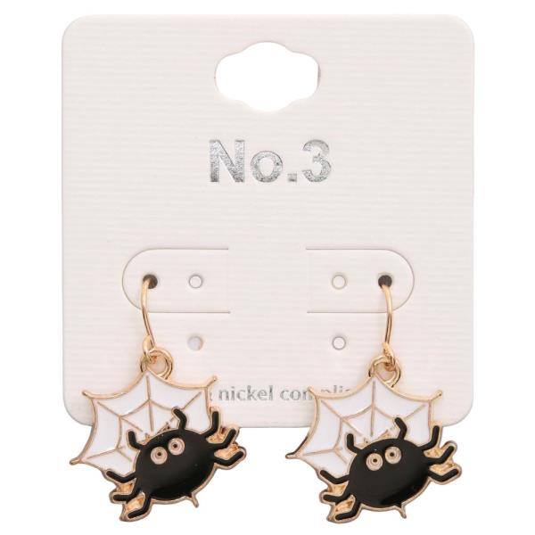 HALLOWEEN SPIDER WEB DANGLE EARRING