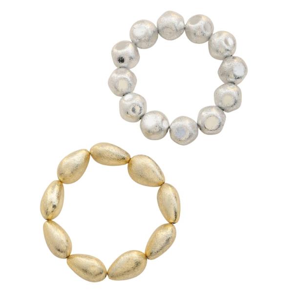 TEARDROP BALL BEAD BRACELET SET