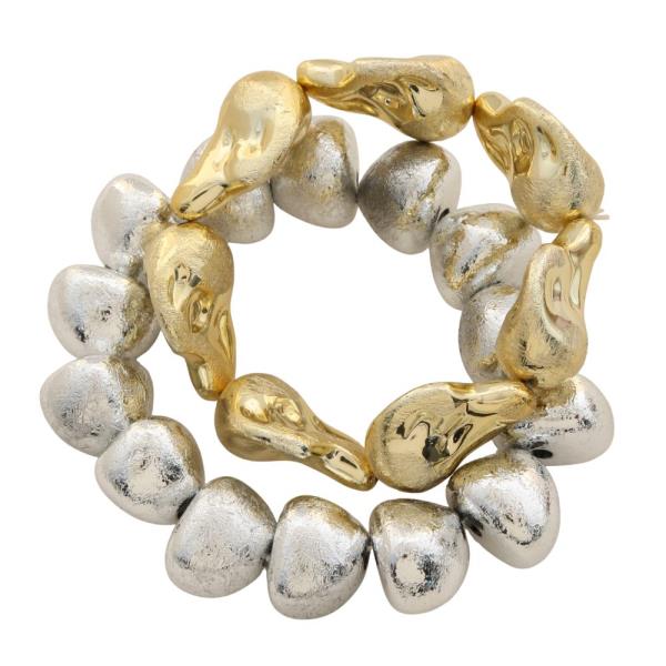 TEXTURED MIX BEAD BRACELET SET
