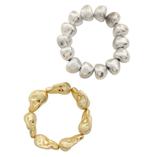 TEXTURED MIX BEAD BRACELET SET
