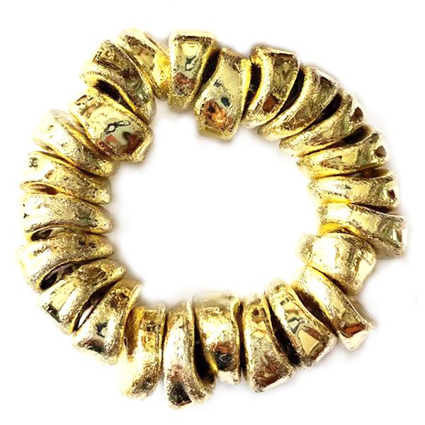 TEXTURED METAL BEAD BRACELET
