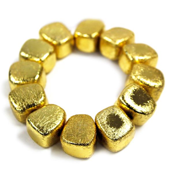 TEXTURED METAL BEAD BRACELET