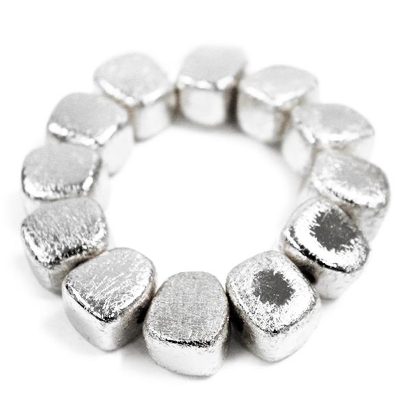 TEXTURED METAL BEAD BRACELET