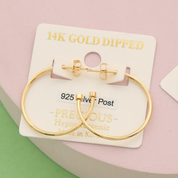 14K GOLD DIPPED C HOOP EARRING