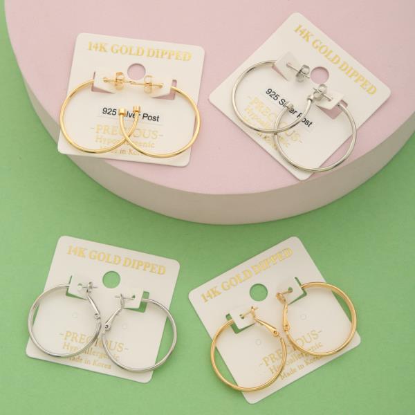14K GOLD DIPPED C HOOP EARRING