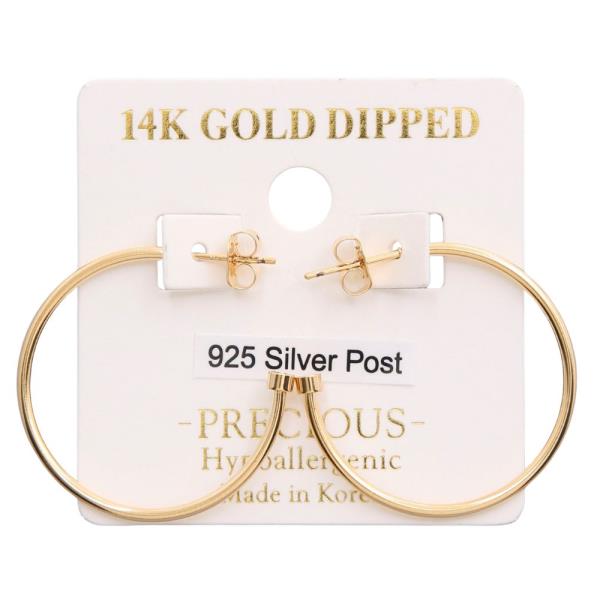 14K GOLD DIPPED C HOOP EARRING