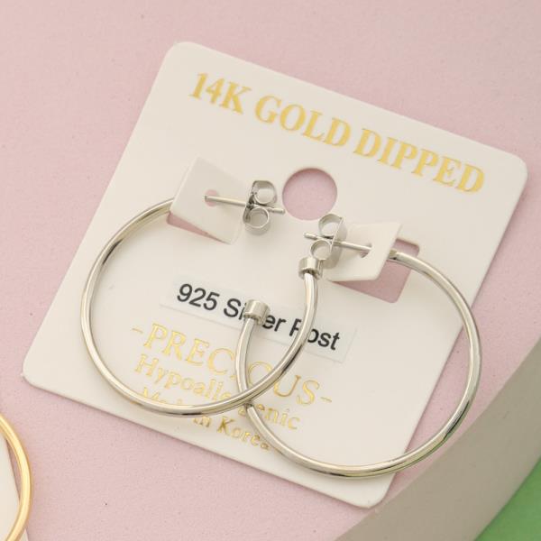 14K GOLD DIPPED C HOOP EARRING