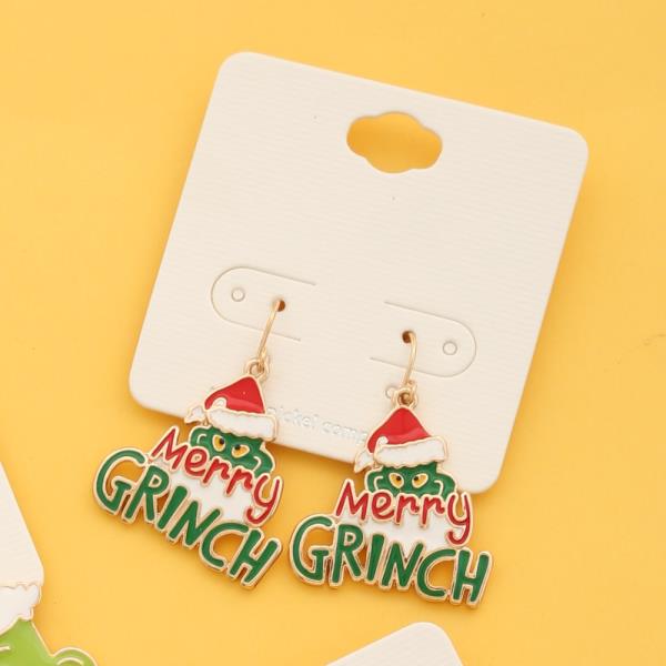 MERRY GRINCH CHRISTMAS EARRING