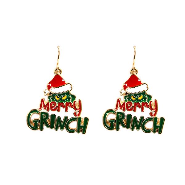 MERRY GRINCH CHRISTMAS EARRING