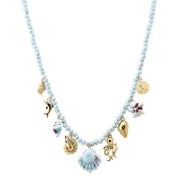 SEA LIFE MULTI CHARM BEADED NECKLACE
