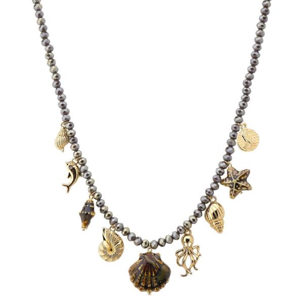 SEA LIFE MULTI CHARM BEADED NECKLACE