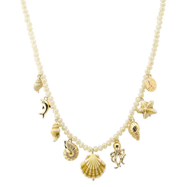 SEA LIFE MULTI CHARM BEADED NECKLACE
