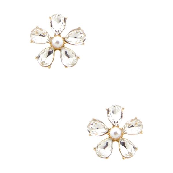 FLOWER CRYSTAL EARRING
