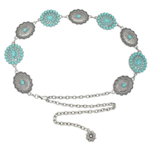 SOUTHWESTERN FLORETTE CAB CHAIN BELT